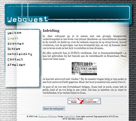Webquest Straatkinderen Wereldwijd